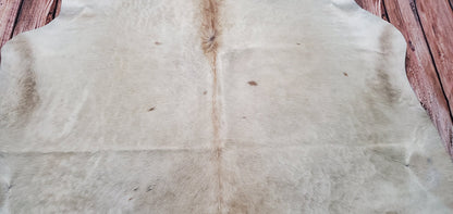 Large Cowhide Rug Ivory Champagne 7.5ft x 6.6ft