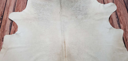 Large Cowhide Rug Beige Grey Cream 7.5ft x 7ft