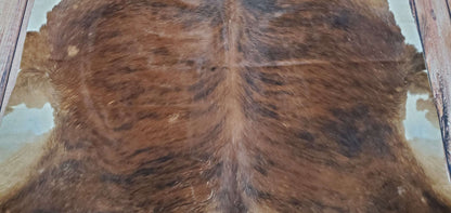 Brindle Cowhide Rug Dark Tricolor 6.8ft x 6.3ft