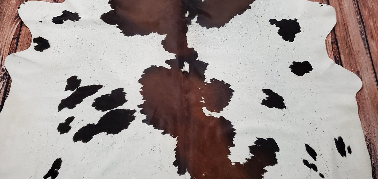 Natural Cowhide Rug Speckled Brown 7.3ft x 6.5ft