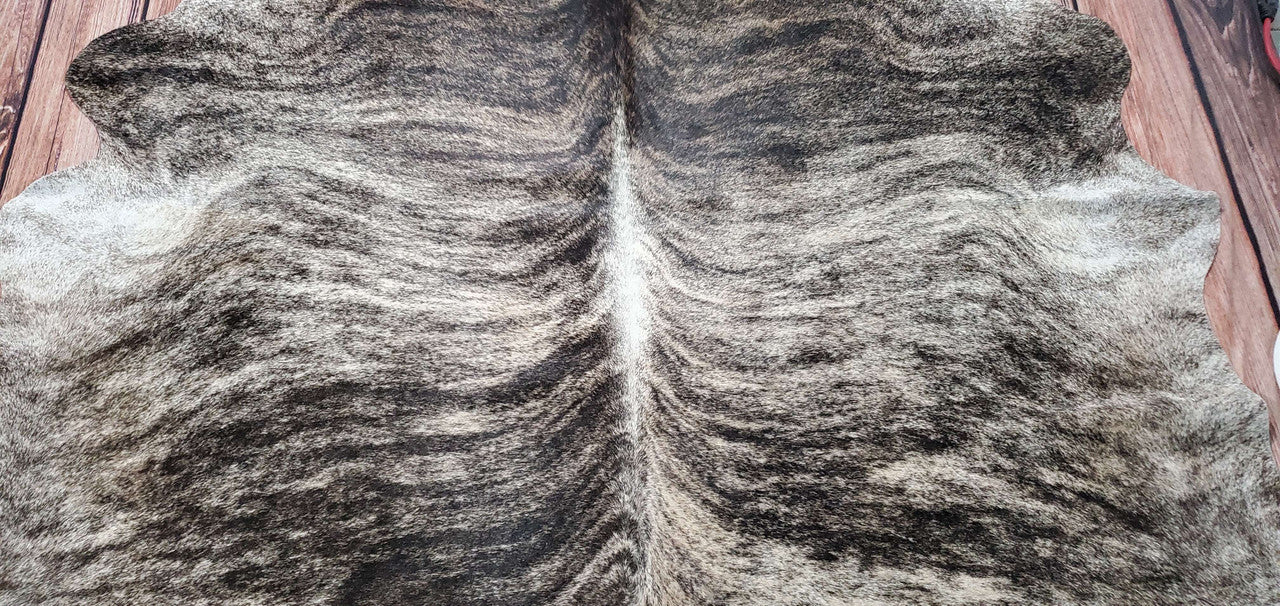 Large Cowhide Rug Tan Brindle 8.3ft x 8ft