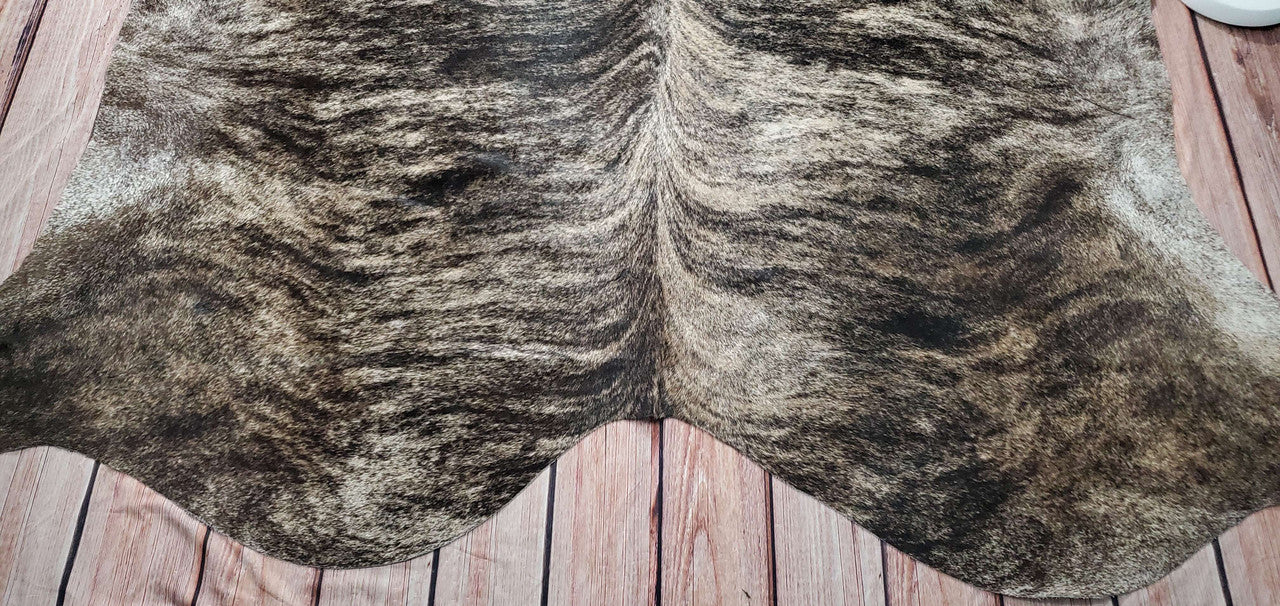 Large Cowhide Rug Tan Brindle 8.3ft x 8ft