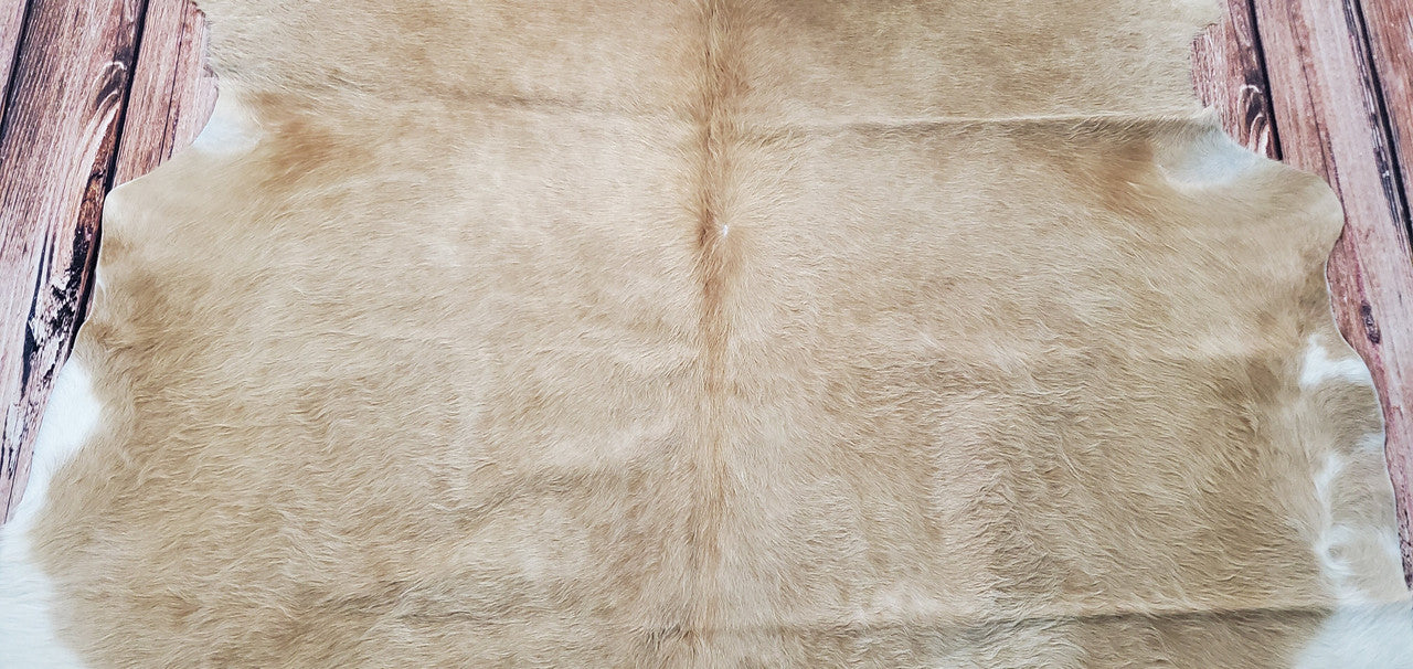 Brazilian Light Brown Tan Cowhide Rug 6.2ft x 6.2ft