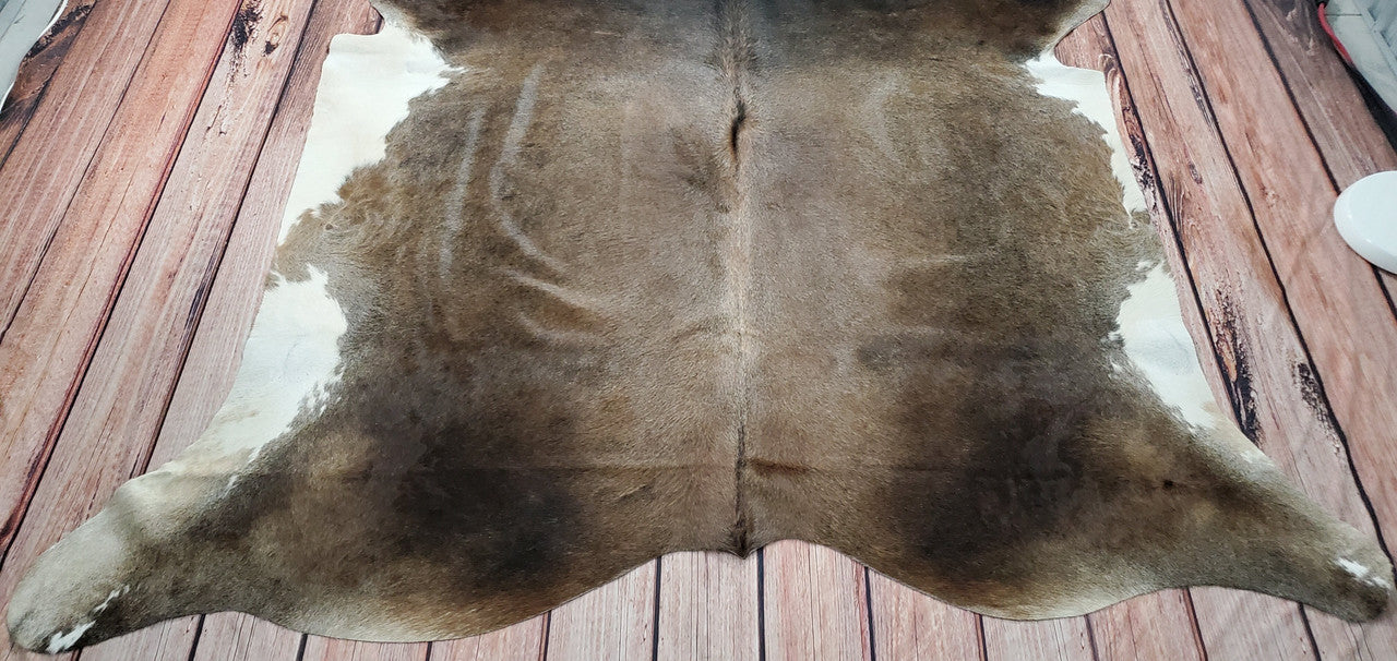 Natural Dark Cowhide Rug 6.6ft x 6.5ft