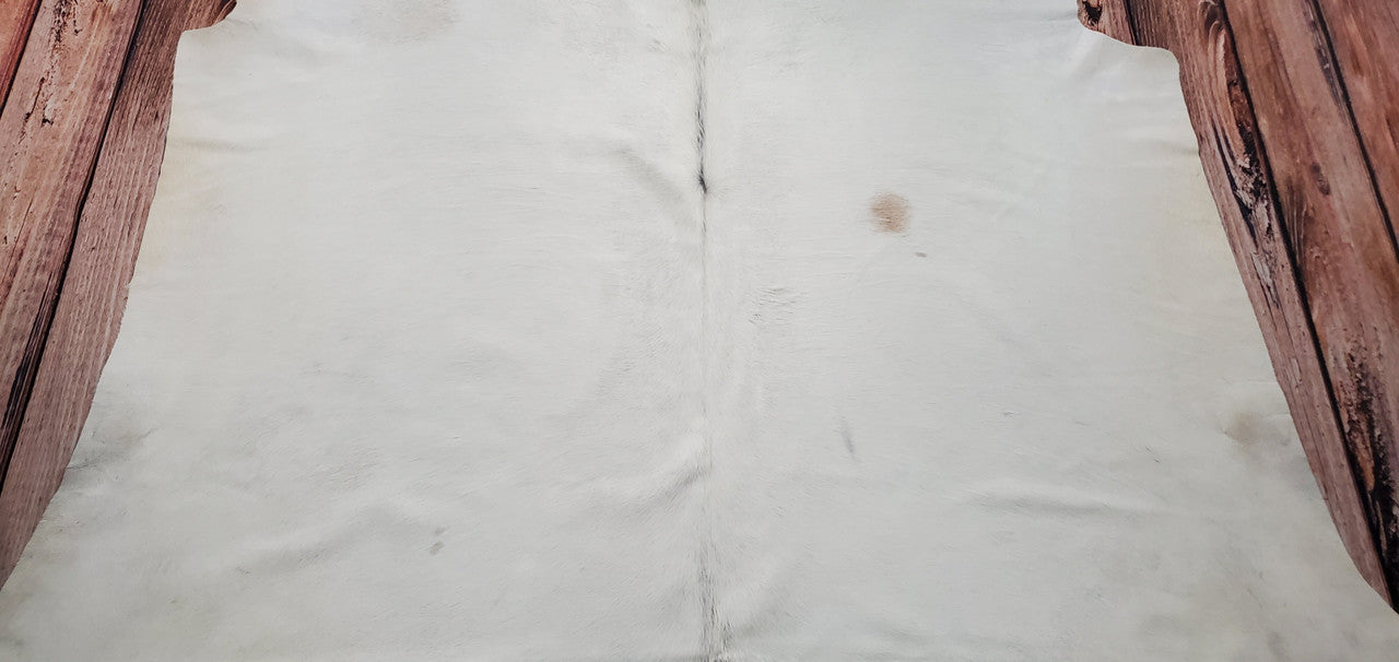 Almost White Cowhide Rug 6.5ft x 6.5ft