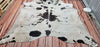 Large Cowhide Rug Grey White 7.3ft x 6.6ft