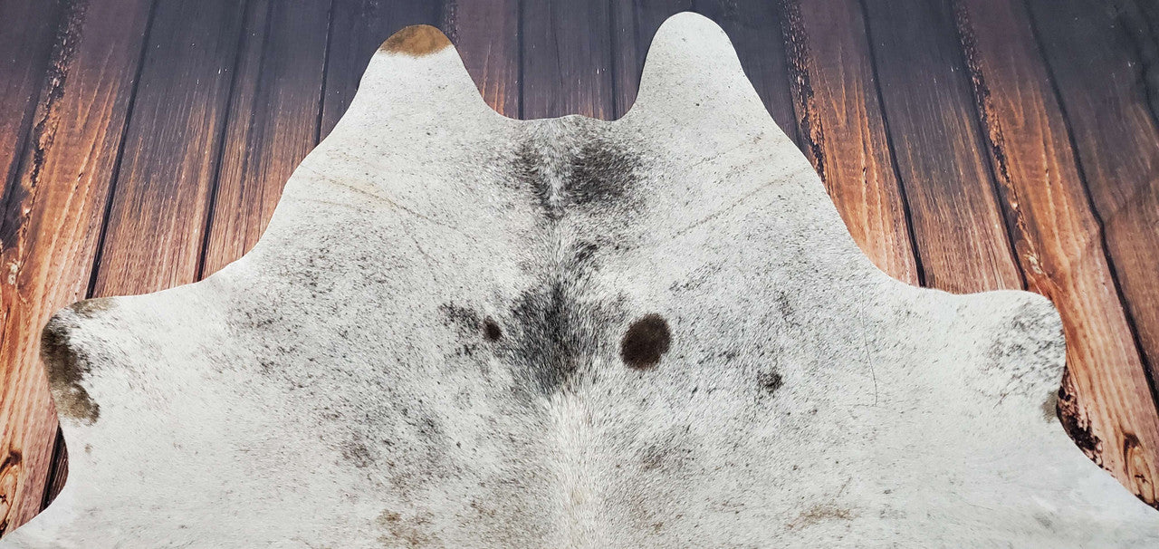 Large Salt Pepper Cowhide Rug 7.3ft x 6.5ft