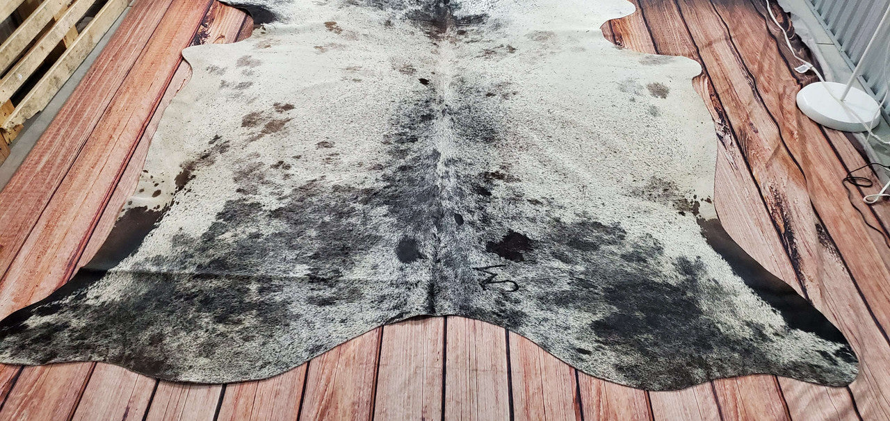 New Speckled Cowhide Rug 7.9ft x 6.7ft