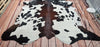 Large Cowhide Rug Spotted Black Brown White 7.7ft x 7ft