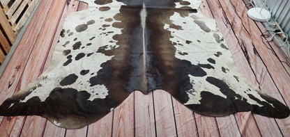 Exotic Cowhide Rug Grey Dark 7.9ft x 7ft