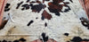 Tricolor Natural Cowhide Area Rug 7ft x 6.8ft