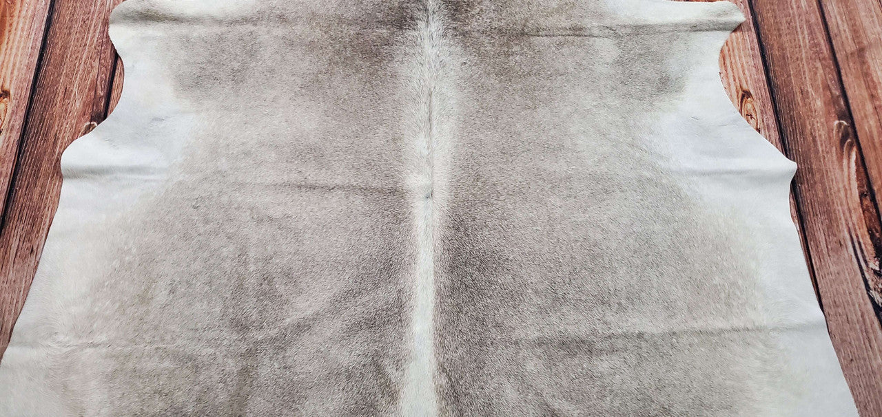 Authentic Cowhide Rug Grey Ivory 6.2ft x 6ft