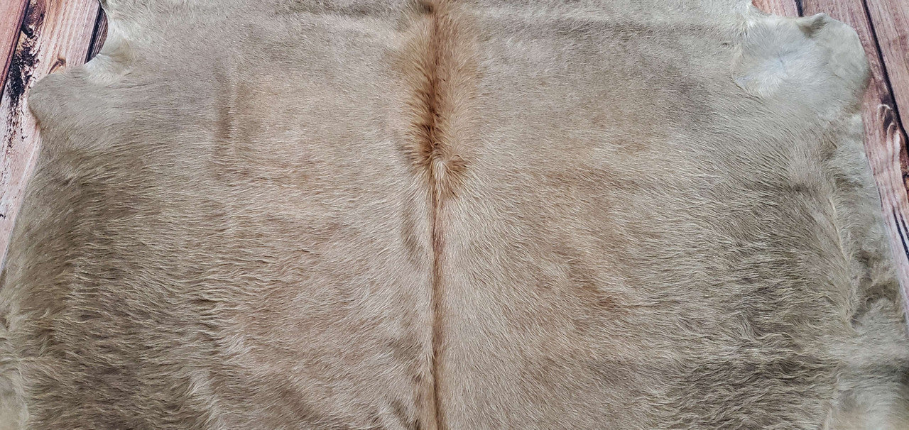 Medium Champagne Cowhide Rug 6.6ft x 6.6ft