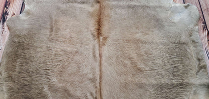 Medium Champagne Cowhide Rug 6.6ft x 6.6ft