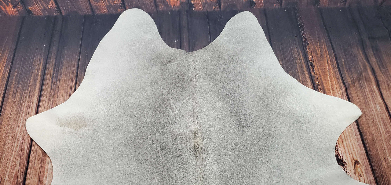 large grey cowhide rug