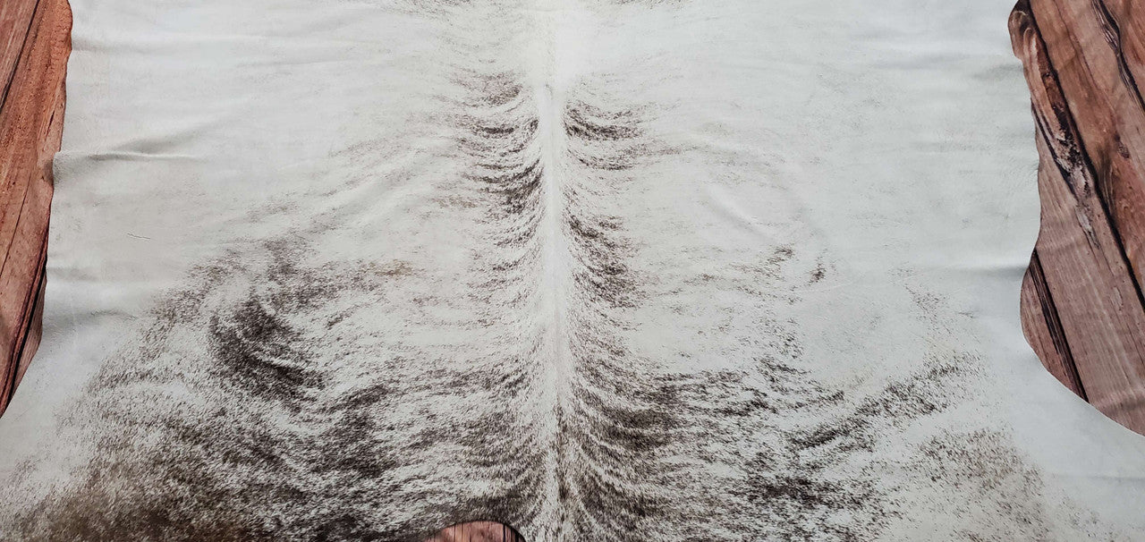 Large Brazilian Grey Brindle Cowhide Rug  8.7ft x 7ft