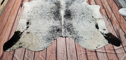 Salt Pepper Small Cowhide Rug 6.4ft x 5.8ft