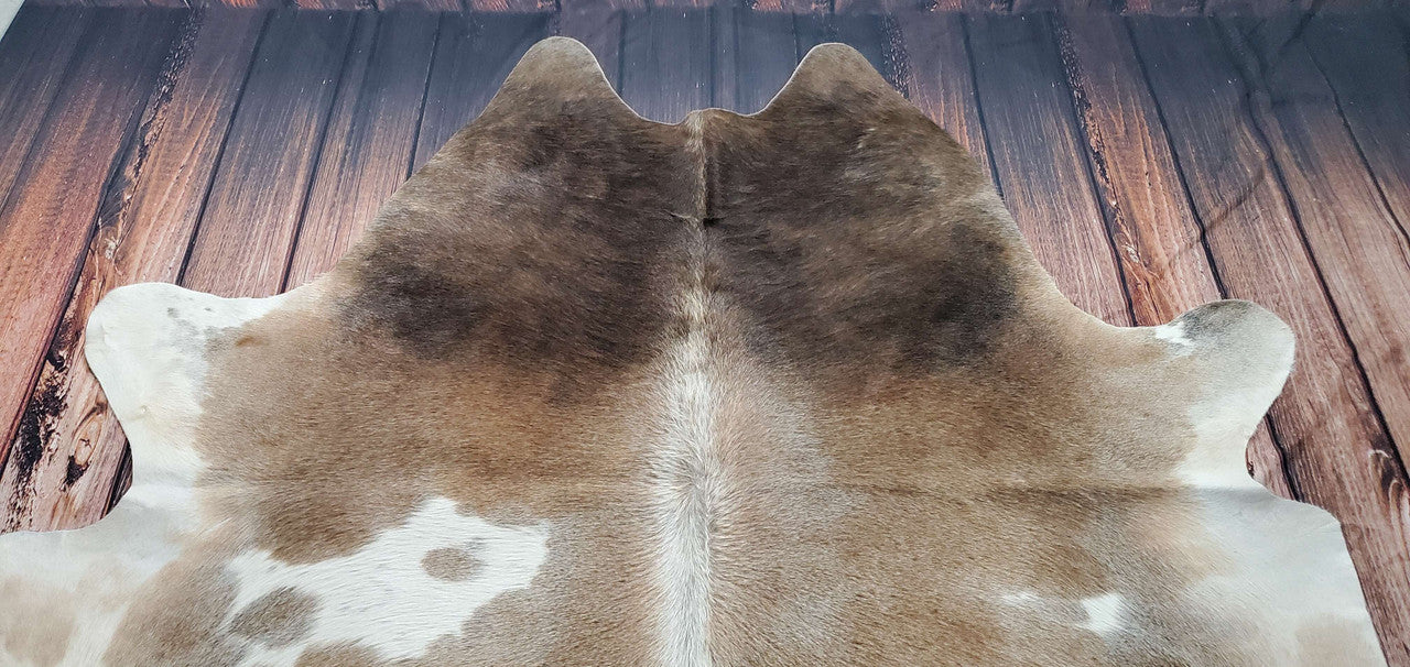 Exotic Dark Brown XL Cowhide Rug 8ft X 6.5ft