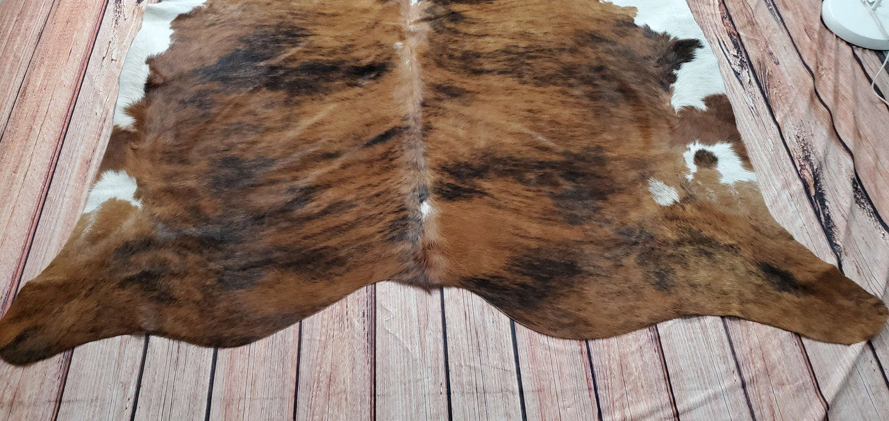 Small Cowhide Rug Tricolor 6.4ft x 6.2ft