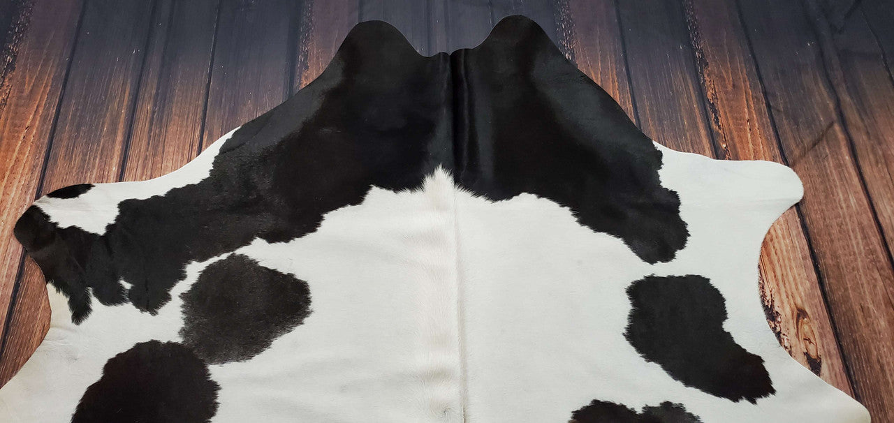 Black White Cowhide Rug 6.5ft x 6ft