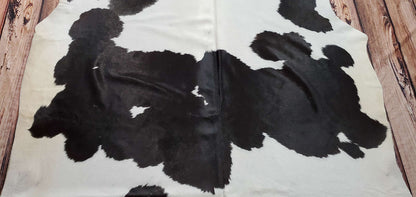 Black White Cowhide Rug 6.5ft x 6ft