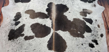 Brazilian Cowhide Rug Grey Black White Spotted 7.5ft x 7ft