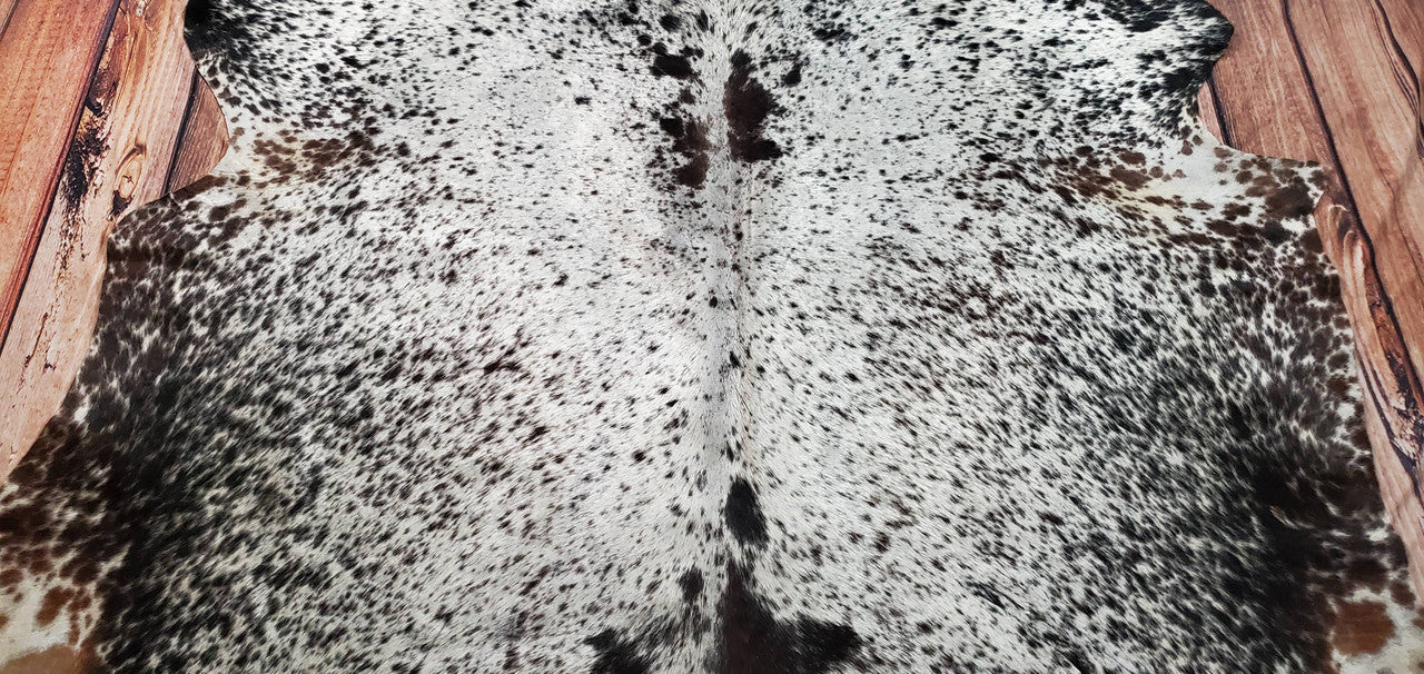 Oversized Spotted Black White Cowhide Rug 6.6ft x 6.2ft