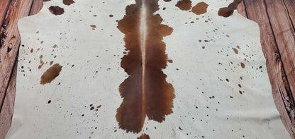 Tricolor Speckled Cowhide Rug 6.6ft x 6.1ft