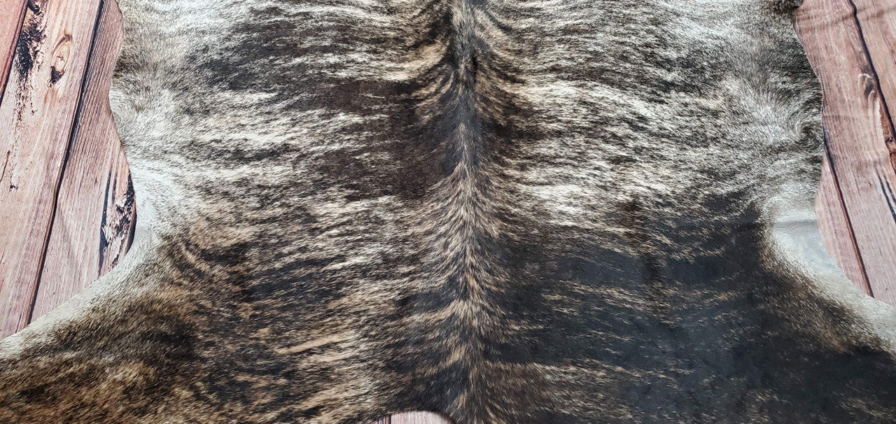 Grey Brindle Cowhide Rug 6.2ft x 6.2ft