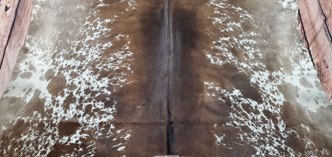 Rustic Salt Pepper Cowhide Rug 6.8ft x 6.5ft