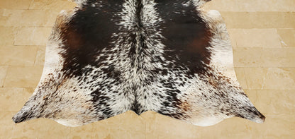 Spotted Real Tricolor Cowhide Rug 4.5ft x 4.7ft