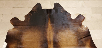 Small Cowhide Rug Brown Brindle 5.5ft x 5.7ft