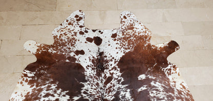 Exotic Tobacco Brown Cowhide Rug 6ft x 5.6ft