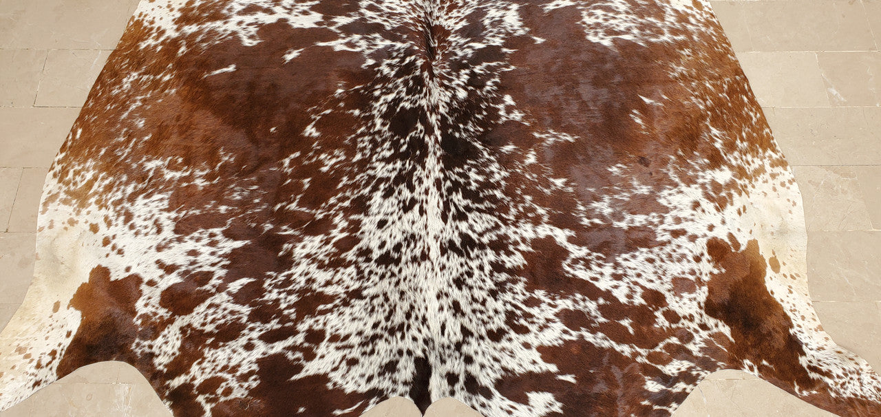 Exotic Tobacco Brown Cowhide Rug 6ft x 5.6ft