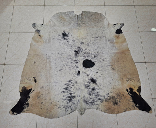 Small Real Natural Cowhide Rug Black White 4.5ft x 5ft
