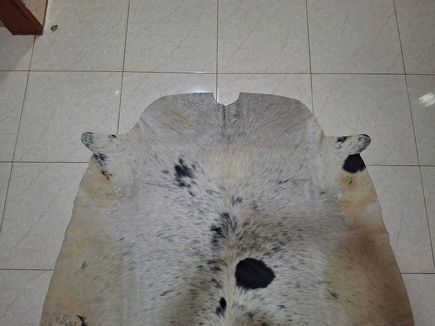 Small Real Natural Cowhide Rug Black White 4.5ft x 5ft