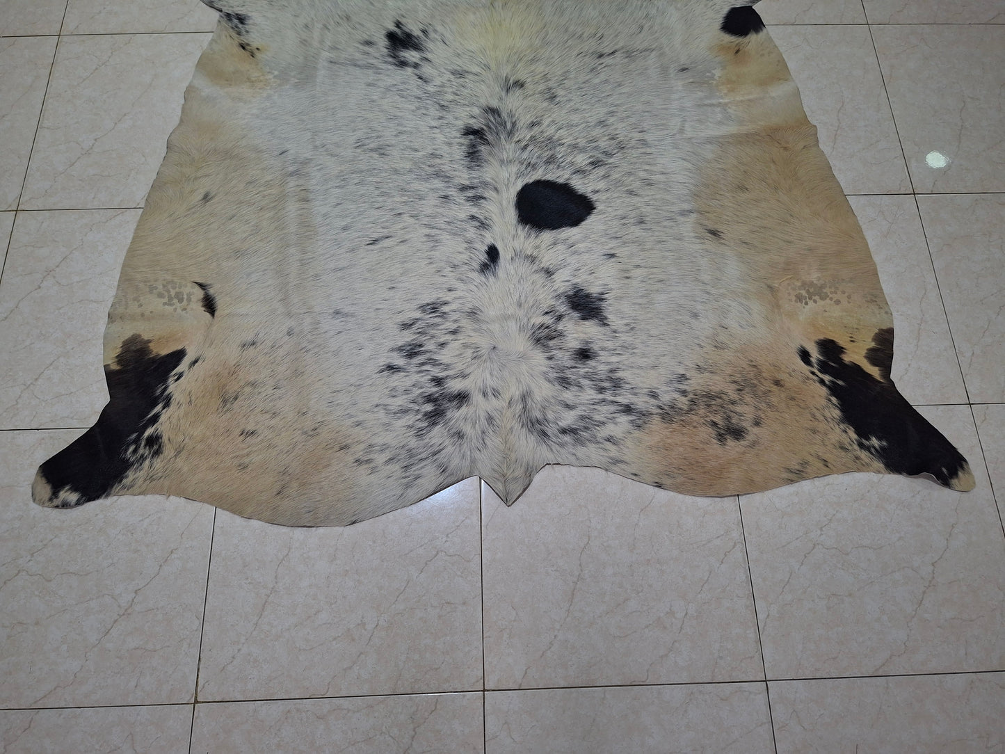 Small Real Natural Cowhide Rug Black White 4.5ft x 5ft