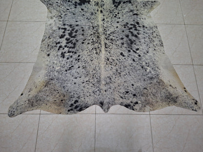 Cowhide Rug Small Black White Speckled 5ft x 5ft