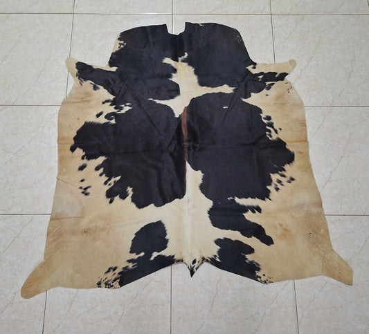 Black White Brown Mini Cowhide Rugs 3.4ft x 3.8ft
