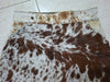 Brown and White Cowhide Midi Skirt for Women