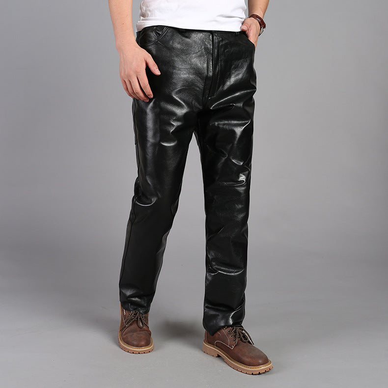 Genuine leather riding pants men