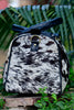 Black White Cowhide Gym Duffle Bag