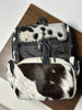 Black White Cow Hide Fur Backpack