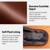 Women's Leather House Shoes with Plush Lining