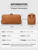 Women's Leather Cosmetic Bag with Wide Opening in Brown