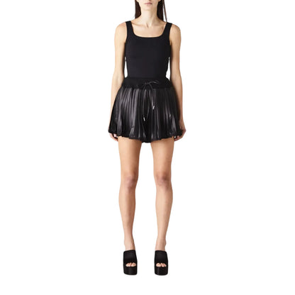 pleated leather shorts for women