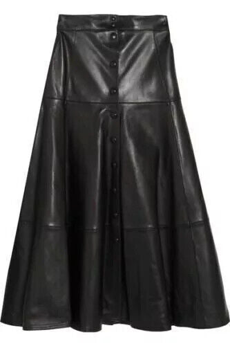 Genuine Leather Party Long Skirt