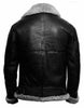 mens black leather shearling bomber jacket