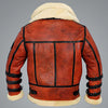 mens aviator waxed leather jacket with shearling lining