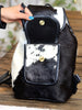 Black White Cowhide Travel Backpack